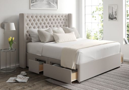 Bella Classic 4 Drw Continental Arran Natural Headboard and Base Only