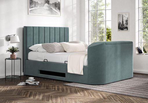Berkley Upholstered Eden Sea Grass Ottoman TV Bed - Bed Frame Only