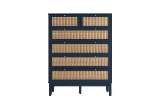 Newquay Blue Rattan 4+2 Drawer Chest