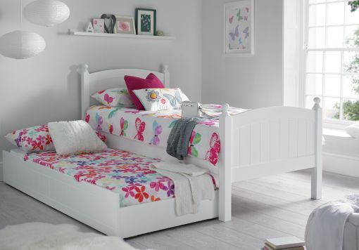 Charleston Solo White Bed With Liv & Lou Guest UnderBed
