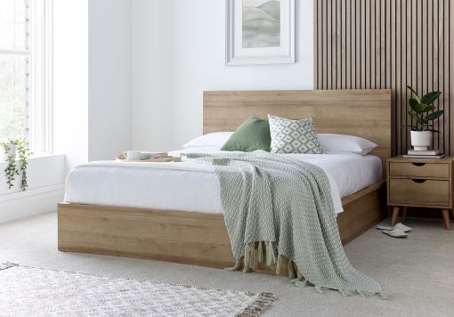 Timber bed on sale frame with storage