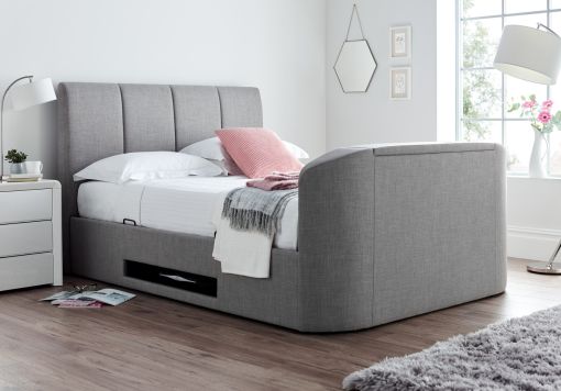 Copenhagen Upholstered Ottoman TV Bed - Mid Grey