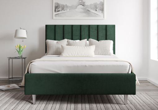 Eden Upholstered Gatsby Forest Bed Frame With Silver Feet