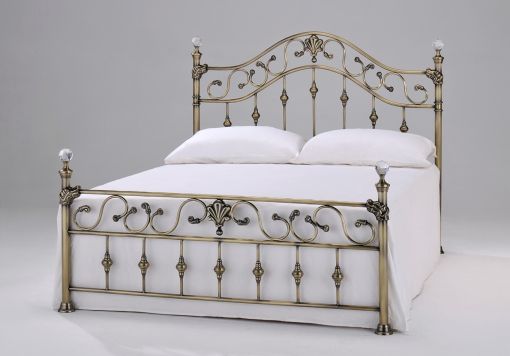 Harmony Elizabeth Crystal Brass Metal Bed Frame