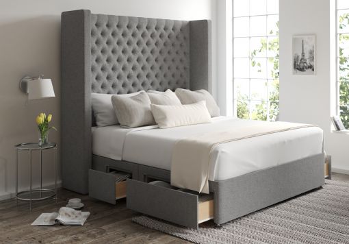 Emma Classic 4 Drw Continental Arran Pebble Headboard and Base Only