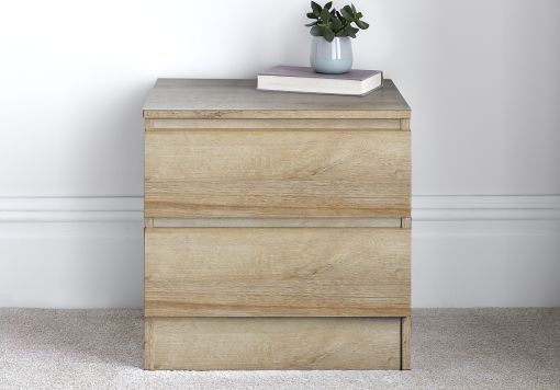 Emma 2 Drawer Oak Bedside