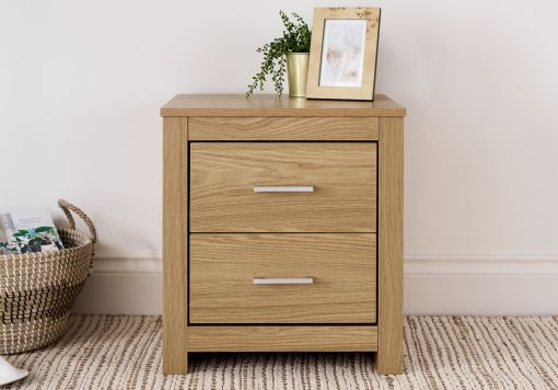 Essentials 2 Drawer White Bedside