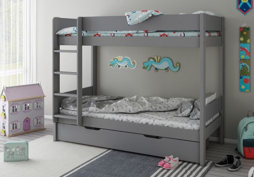 Estella Grey Bunk Bed With Drawers