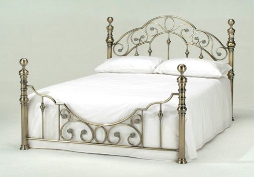 Harmony Elizabeth Crystal Brass Metal Bed Frame