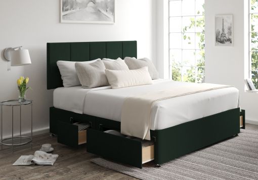 Hannah Classic 4Drw Continental King Size Gatsby Forest Headboard & Base