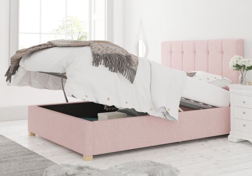 Hemsley Ottoman Pastel Cotton Tea Rose Bed Frame Only