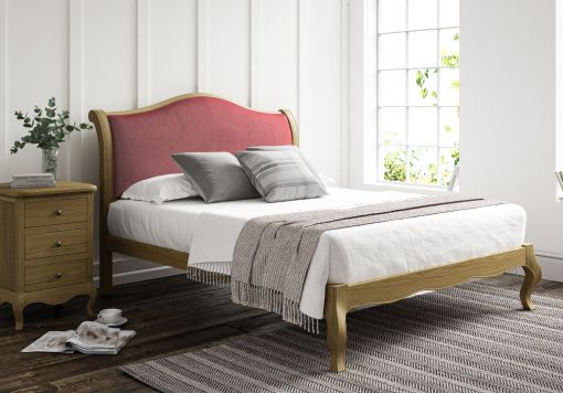 Lyon Hugo Clover Upholstered Oak Bed Frame - LFE - Bed Frame Only