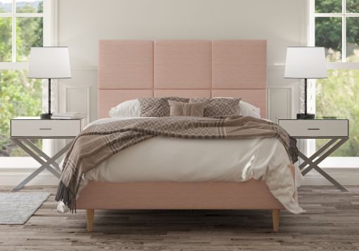 Lauren Upholstered Linea Powder Bed Frame With Beech Feet