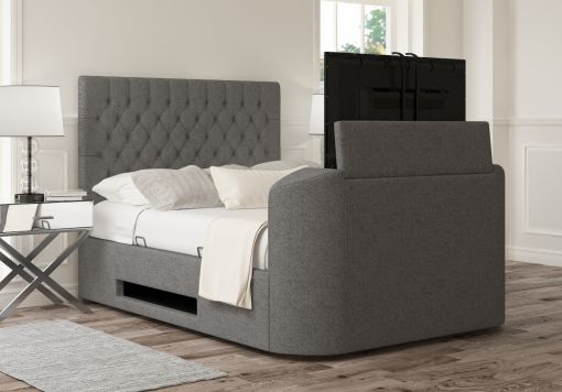 Claridge Upholstered Arran Pebble Ottoman TV Bed - Bed Frame Only