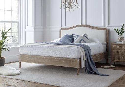 Lille Oak Upholstered Bed Frame