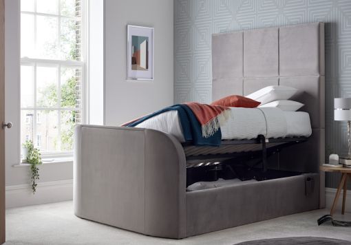 Somerton Grey Upholstered TV King Size Bed Frame Only