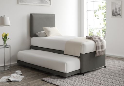 Cheltenham Magic Grey Upholstered Guest Bed With Mattresses