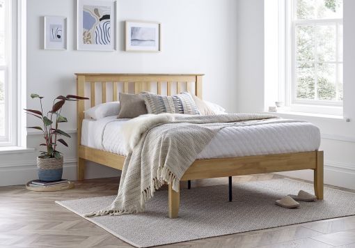 Malmo Oak Finish Solo Wooden Bed Frame