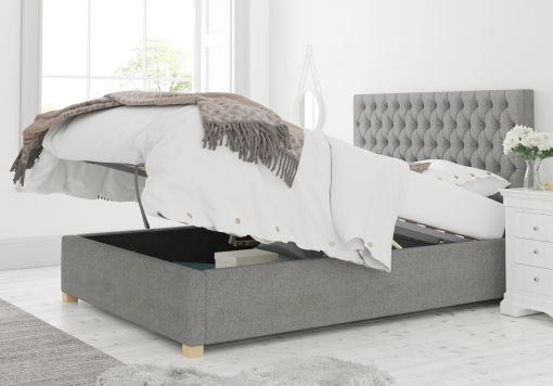 Malton Ottoman Eire Linen Grey Bed Frame Only