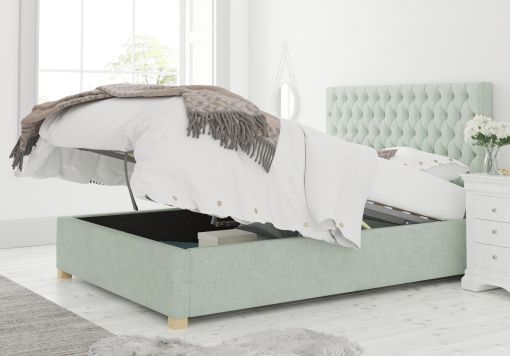 Malton Ottoman Pastel Cotton Eau De Nil Bed Frame Only