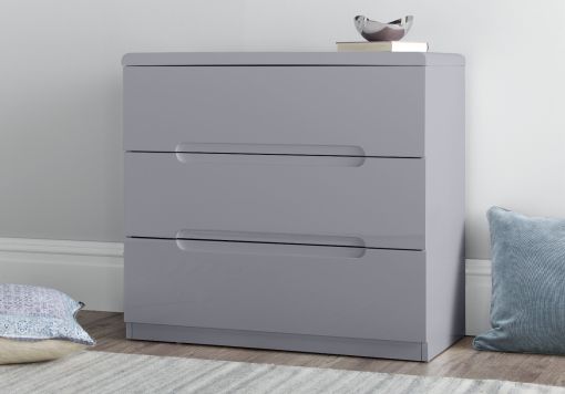 Julian Bowen Manhattan Grey 3 Drawer Chest