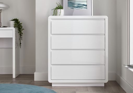 Marlow White High Gloss - 4 Drawer Chest