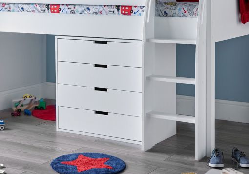 Montana Mid Sleeper With desk, 4 Drawer Chest and 2 Door Quad Unit