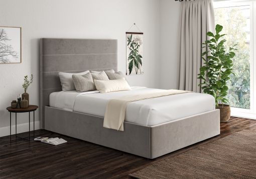 Milano Hugo Platinum Upholstered Ottoman Bed Frame Only