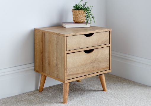 Molle 2 Drawer White Bedside Only