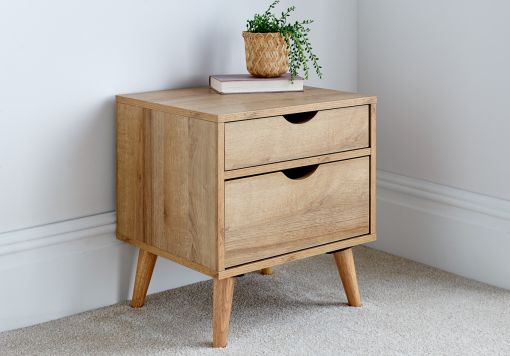 Molle 2 Drawer Oak Finish Bedside Only