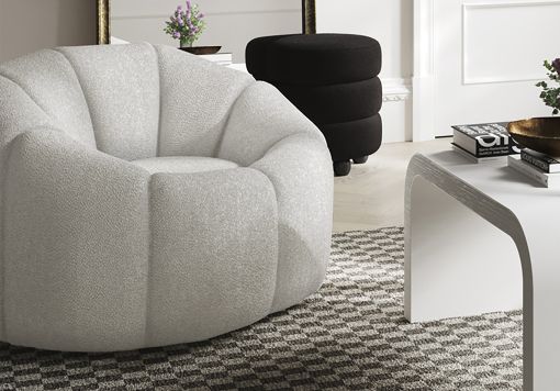 Southwold Ivory Boucle Upholstered Swivel Chair