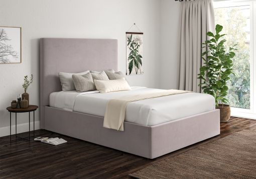 Napoli Hugo Dove Upholstered Ottoman Bed Frame Only