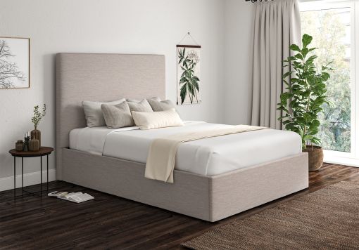 Napoli Linea Fog Upholstered Ottoman Bed Frame Only