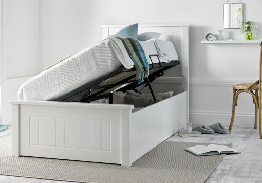 White Storage Beds Single Double King Super King Size Time4sleep