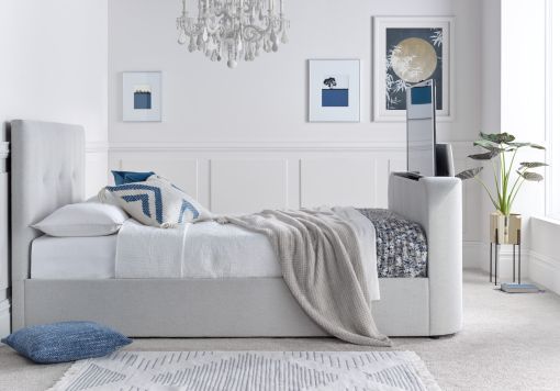 Olivia Upholstered TV Bed Shell Bed Frame Only