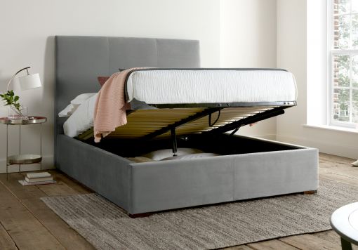 Portofino Upholstered Ottoman Storage Bed - Grey
