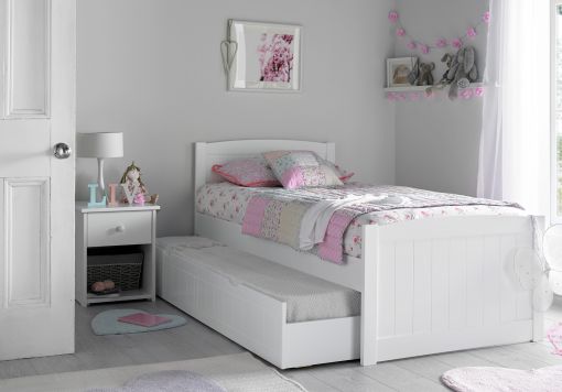 Portland White Bed Frame With Liv & Lou Guest Underbed