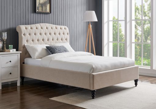 Lilly Upholstered Natural Bed Frame Only