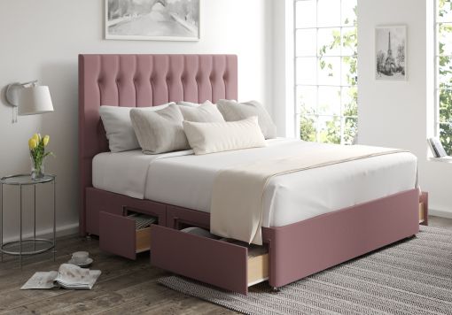 Rylee Classic 4 Drw Continental Gatsby Rose Headboard and Base Only