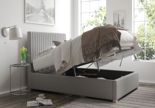 Levisham Ottoman Grey Saxon Twill Bed Frame Only