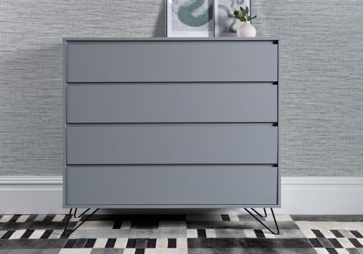 Sofia 4 Drawer Harbour Mist Chest With Black Feet