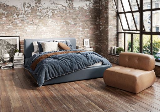 Aldeburgh Ink Blue Upholstered Bed Frame