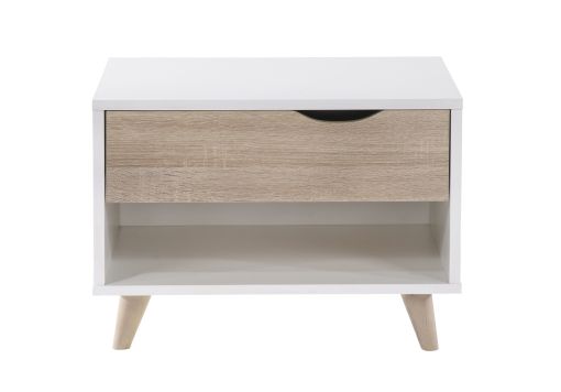 Stockholm White 1 Drawer Bedside Table