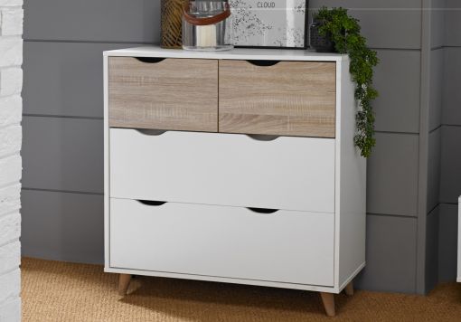 Stockholm White 4 Drawer Chest