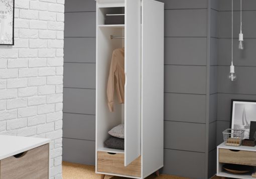 Stockholm White Single Wardrobe