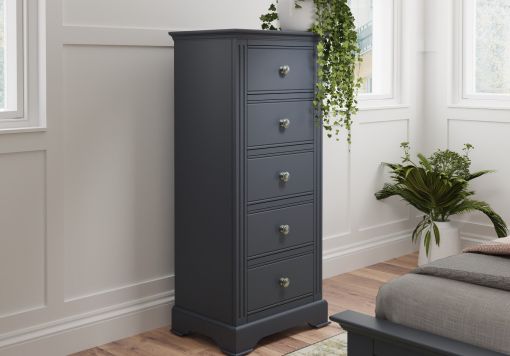 Macy Midnight Grey 3Drw Large Bedside Cabinet