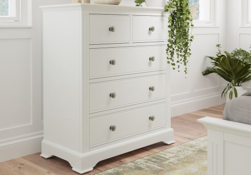 Tilly White 5Drw Narrow Chest