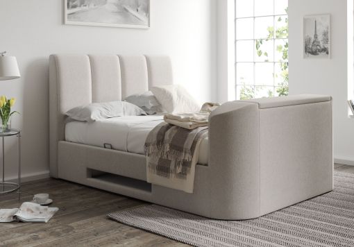 Copenhagen Upholstered Ottoman TV Bed - Mid Grey