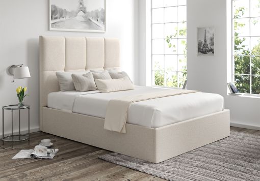 Turin Boucle Ivory Upholstered Ottoman Bed Frame Only