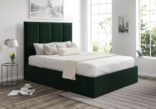 Turin Hugo Bottle Green Upholstered Ottoman Bed Frame Only